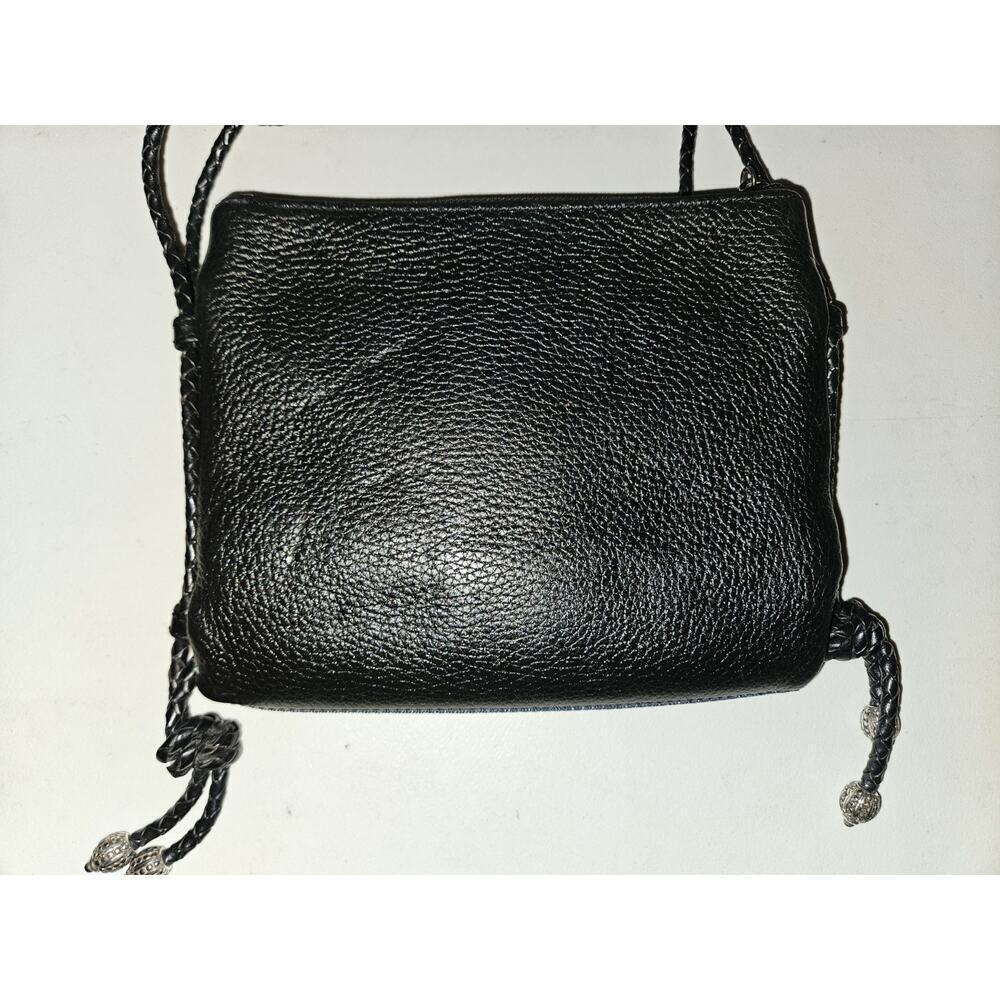 Brighton Denim and Leather Crossbody Bag Purse 8x7 - Picture 7 of 8